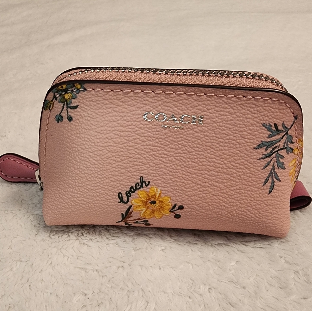 Coach Pink Floral Mini Cosmetic Case
